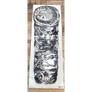 Steampunk Gears & Compass Skull Design Arm Sleeve Waterproof Temporary Tattoo Sh